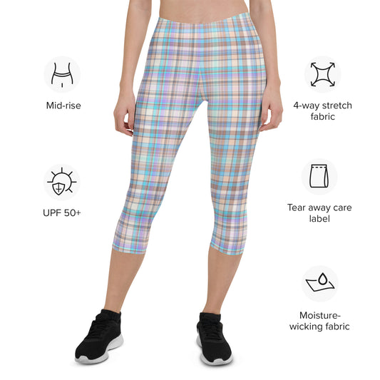 Everyday Plaid Mid-Rise Capri Leggings
