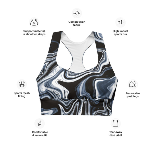 Everyday Liquid Metal Longline Sports Bra