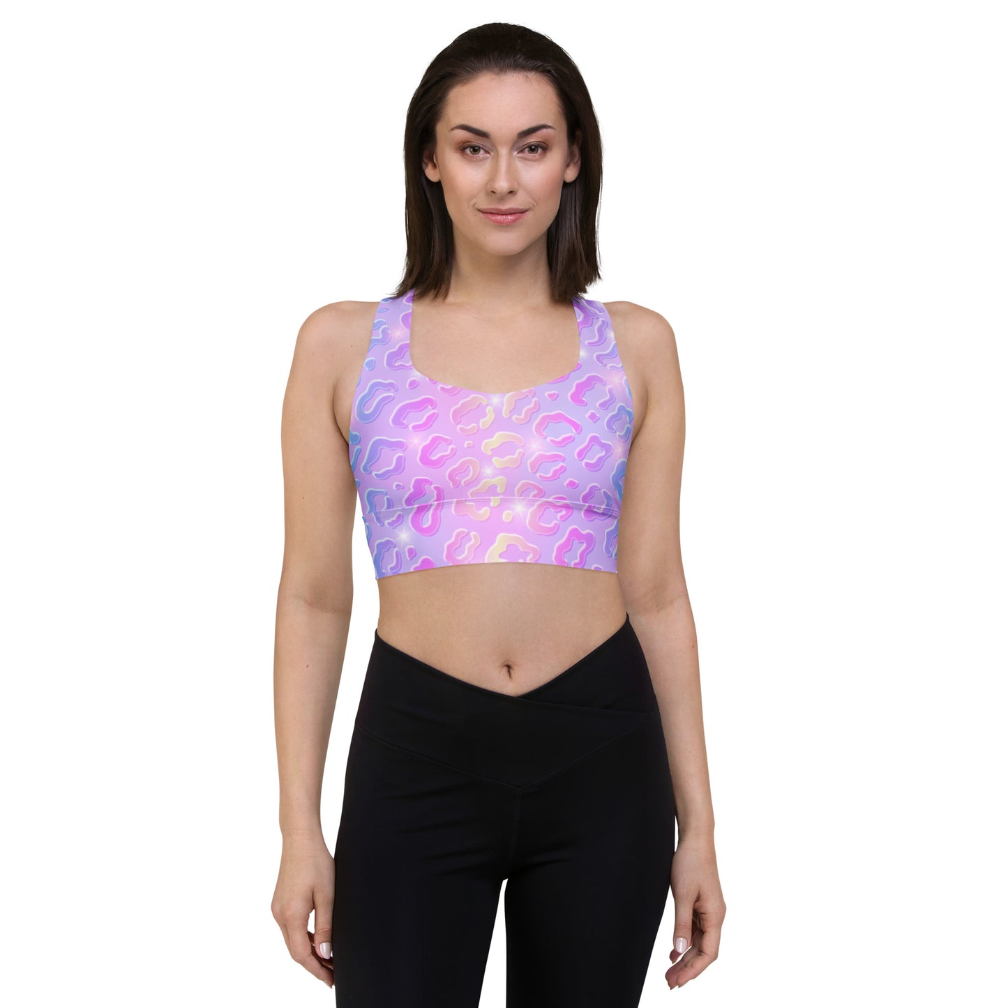 Cheetah Dazzle Longline Sports Bra