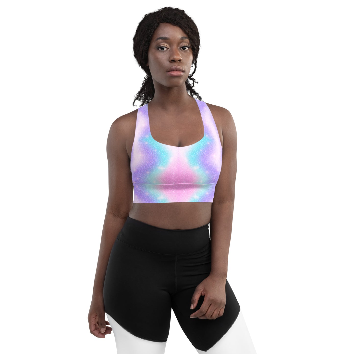 Unicorn Sparkles Longline Sports Bra