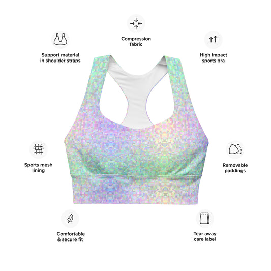 Mermaid Sparkle Longline Sports Bra