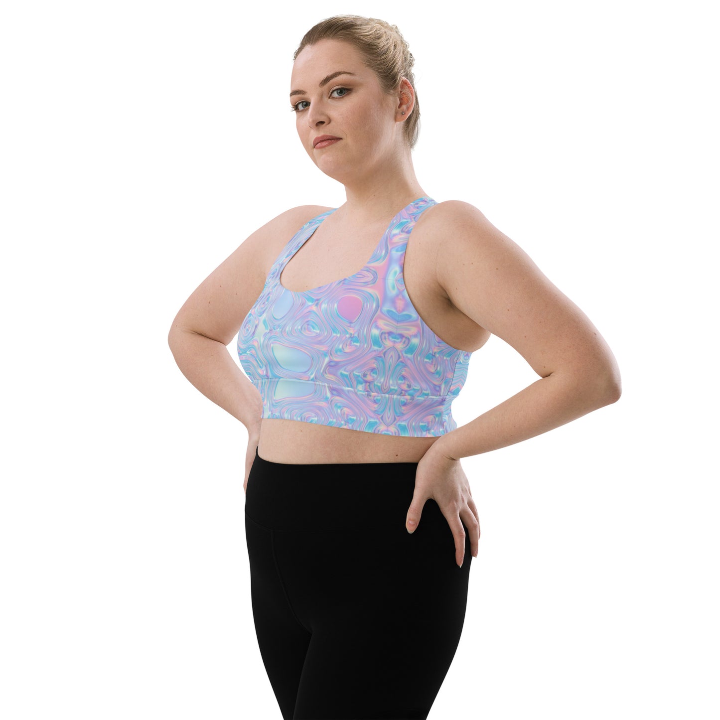 Holographic Hydro Longline Sports Bra