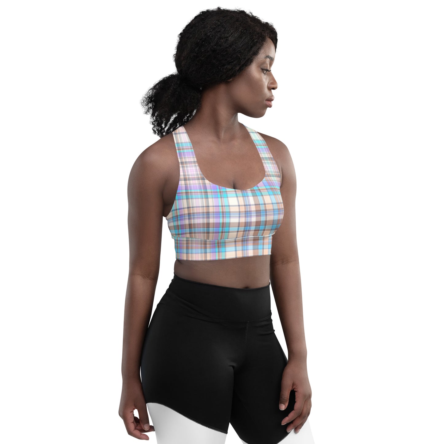 Everyday Plaid Longline Sports Bra