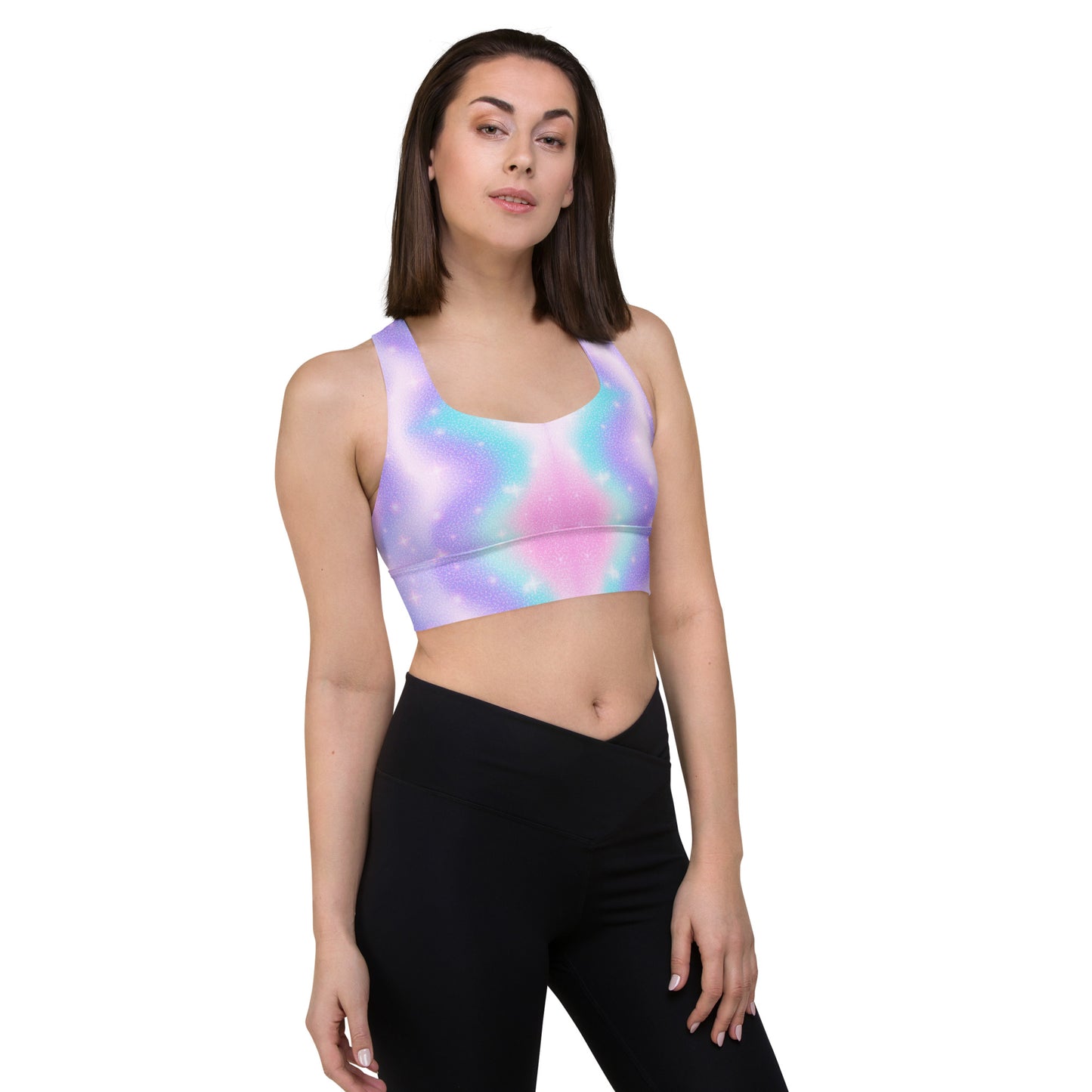 Unicorn Sparkles Longline Sports Bra
