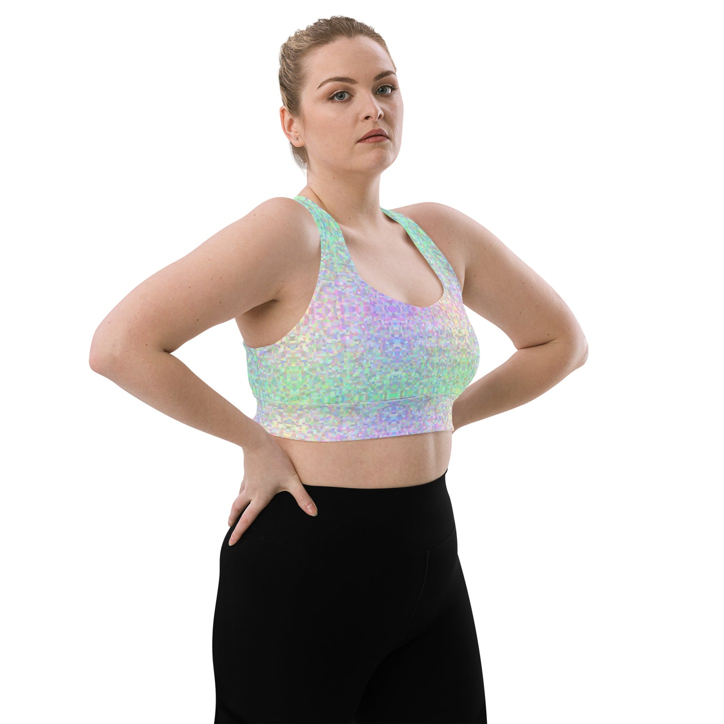 Mermaid Sparkle Longline Sports Bra