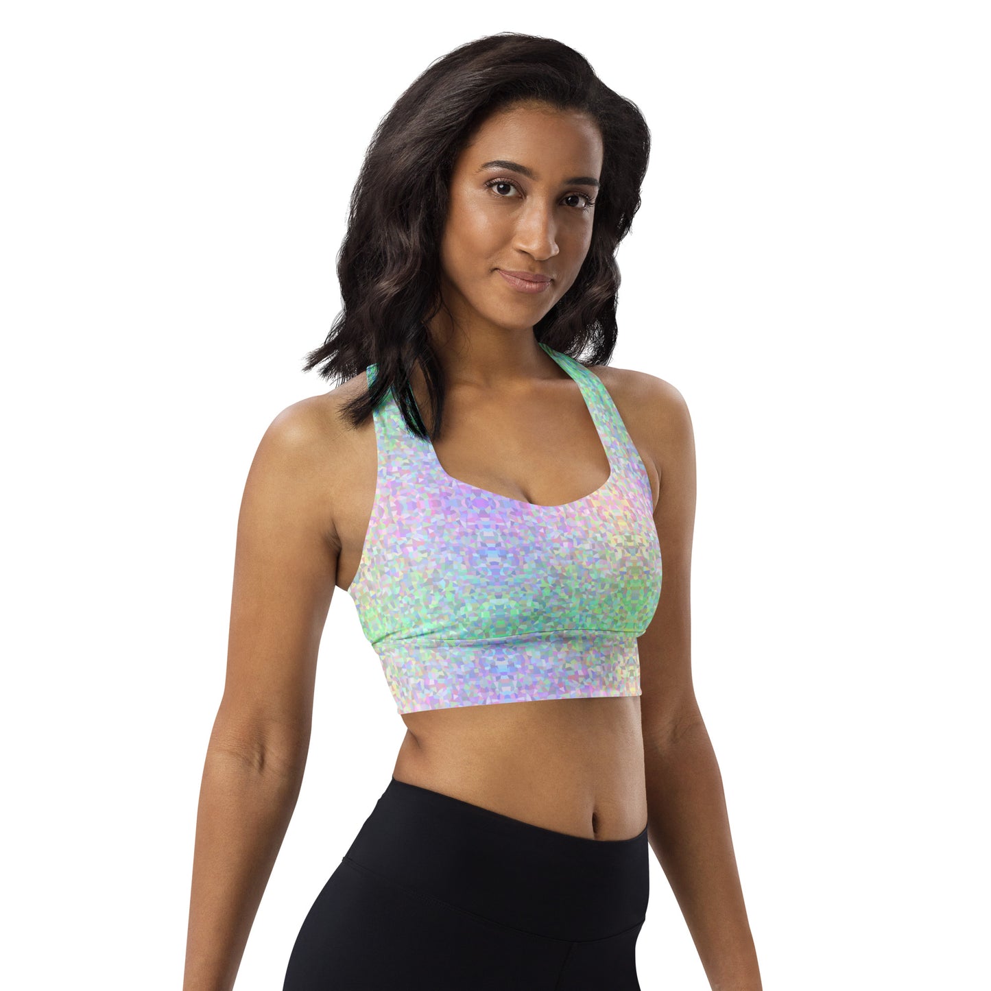 Mermaid Sparkle Longline Sports Bra