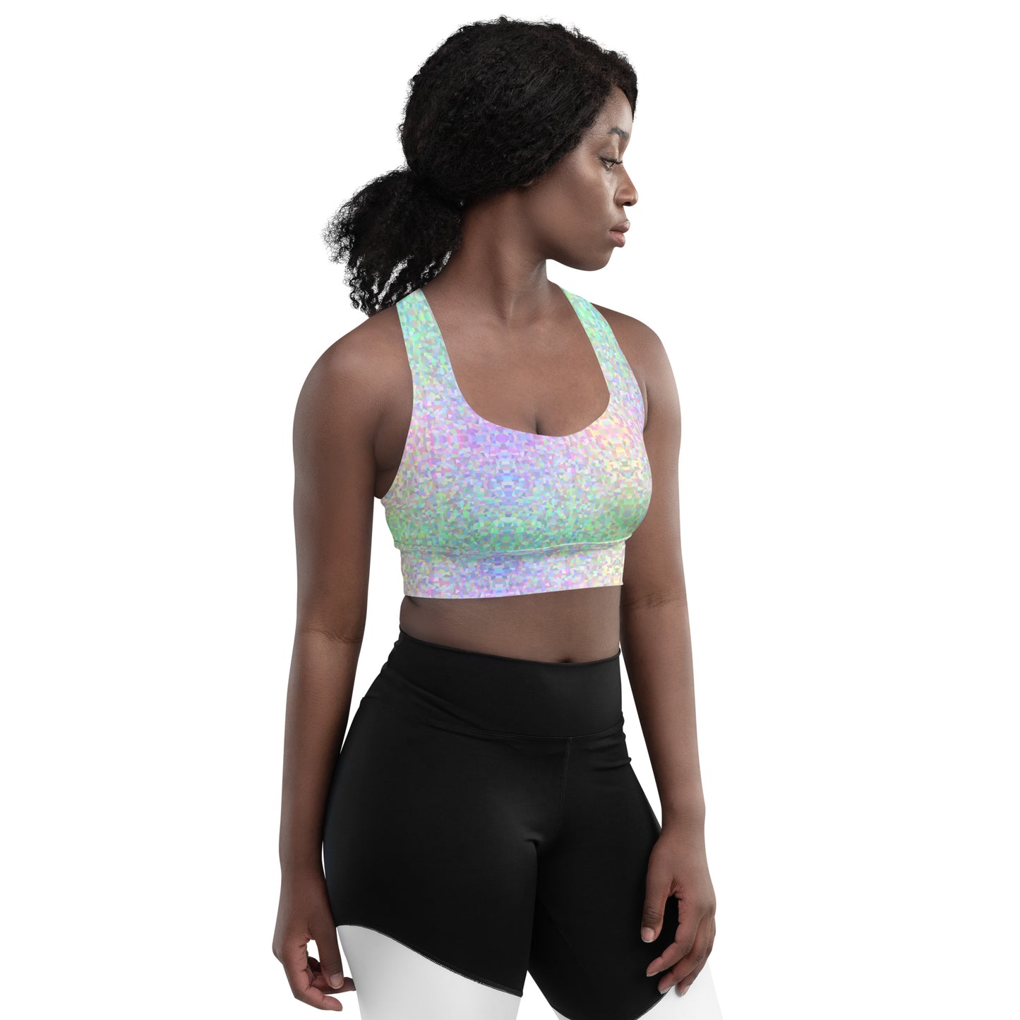 Mermaid Sparkle Longline Sports Bra