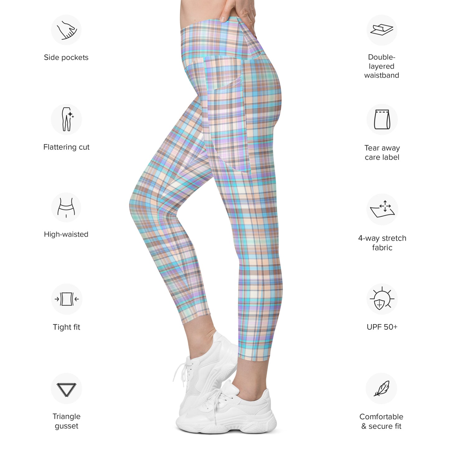 Everyday Plaid Leggings with Pockets