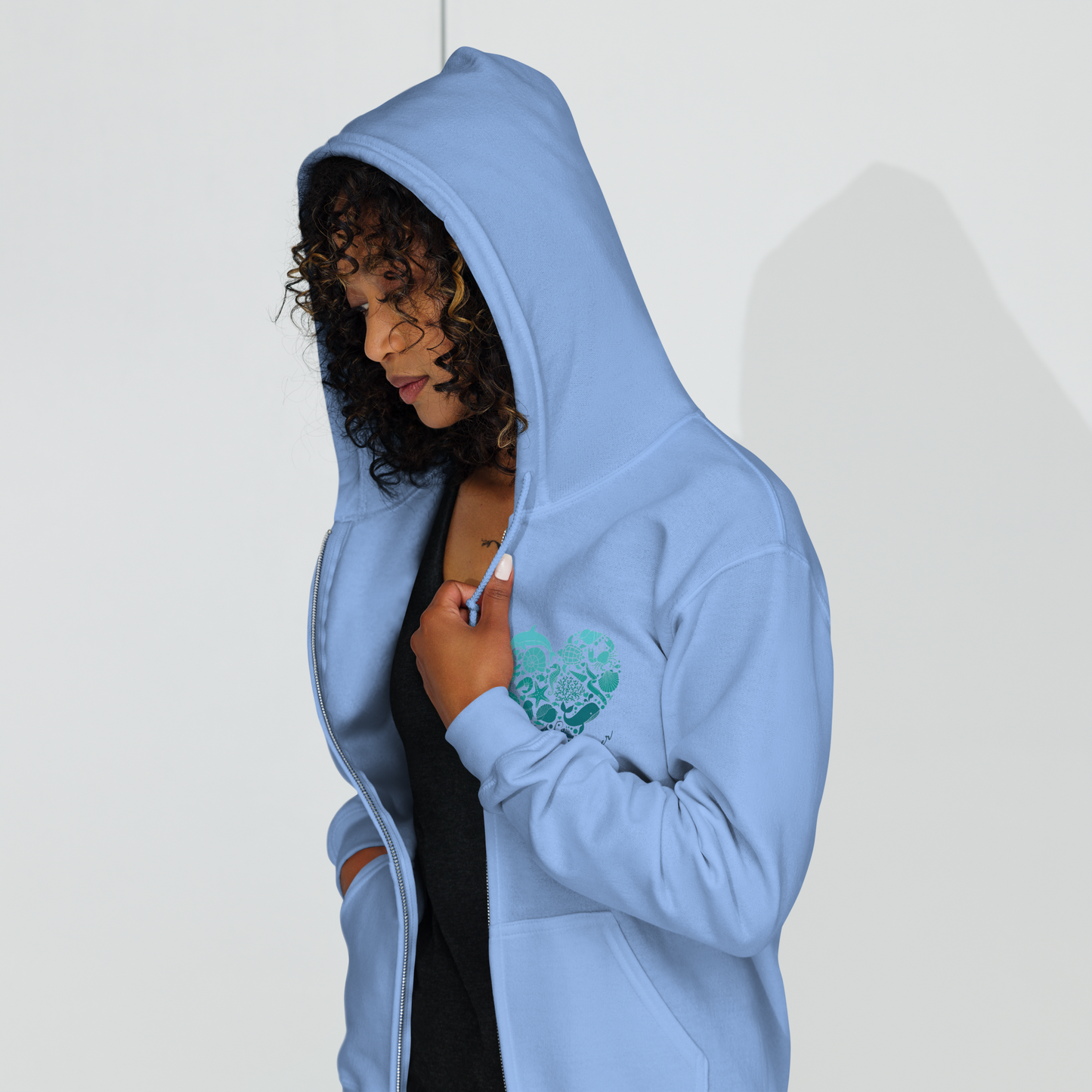 Sudadera con capucha y cremallera Love of the Ocean