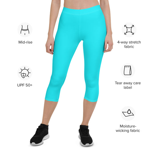 Everyday Aqua Mid-Rise Capri Leggings