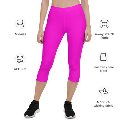 Everyday Bright Pink Mid-Rise Capri Leggings