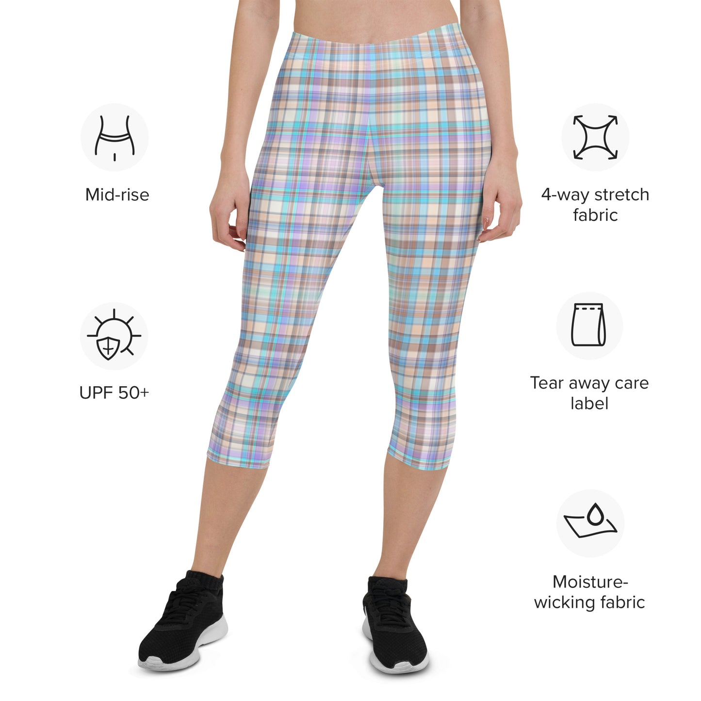 Everyday Plaid Mid-Rise Capri Leggings