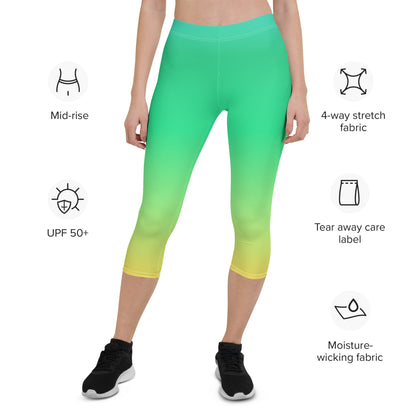 Everyday Sunset Lime Mid-Rise Capri Leggings