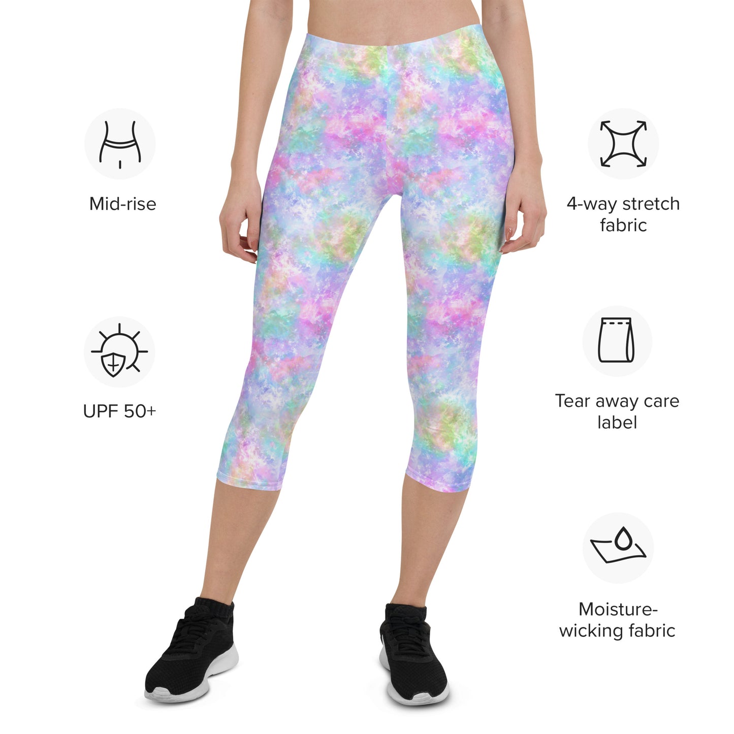 Unicorn Galaxy Mid-Rise Capri Leggings