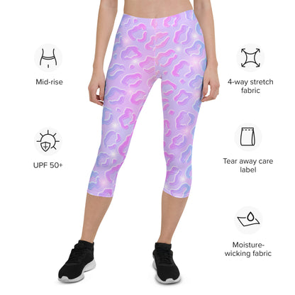 Cheetah Dazzle Mid-Rise Capri Leggings