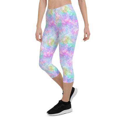 Unicorn Galaxy Mid-Rise Capri Leggings