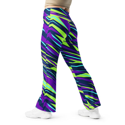 Neon Zebra Flare Leggings