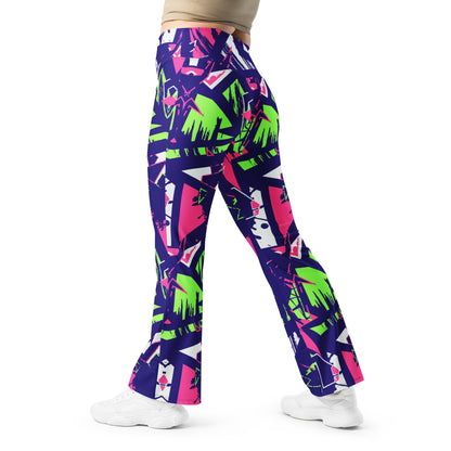 Retro Neon Flare Leggings