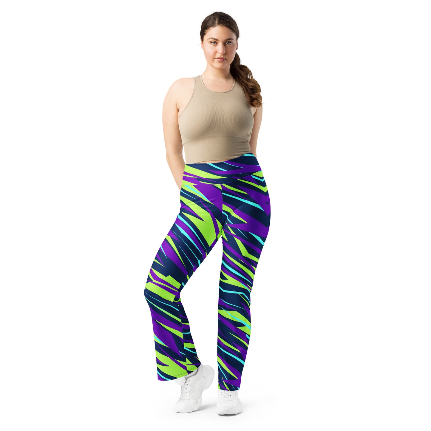 Neon Zebra Flare Leggings