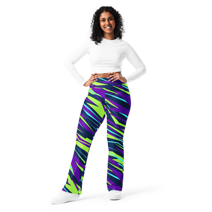 Neon Zebra Flare Leggings