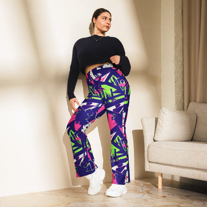 Retro Neon Flare Leggings