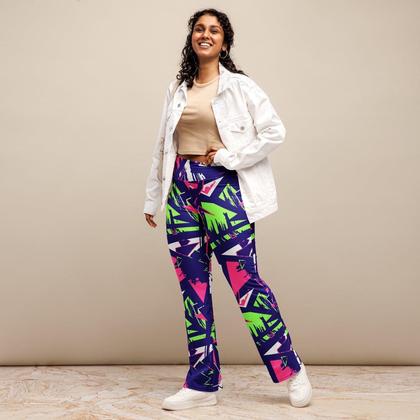 Retro Neon Flare Leggings