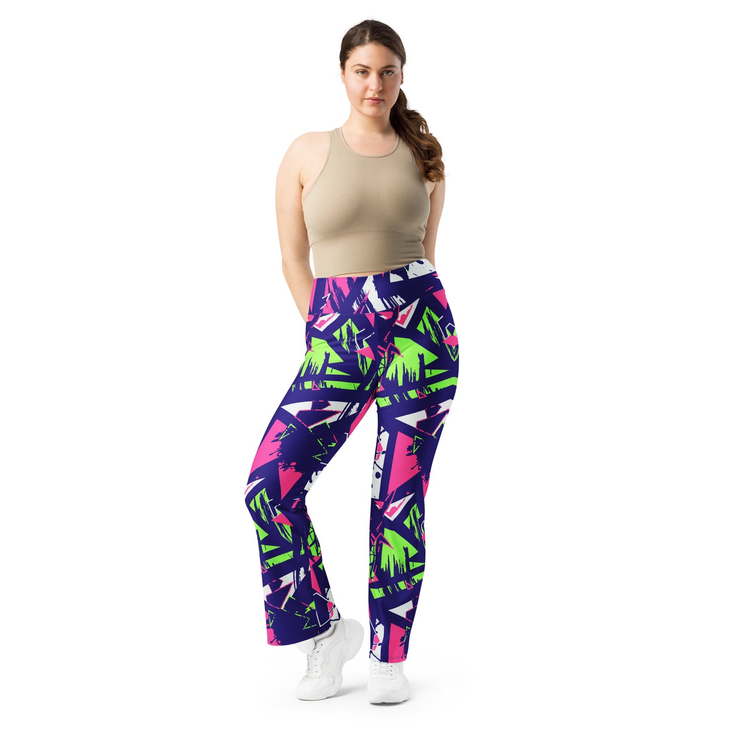 Retro Neon Flare Leggings