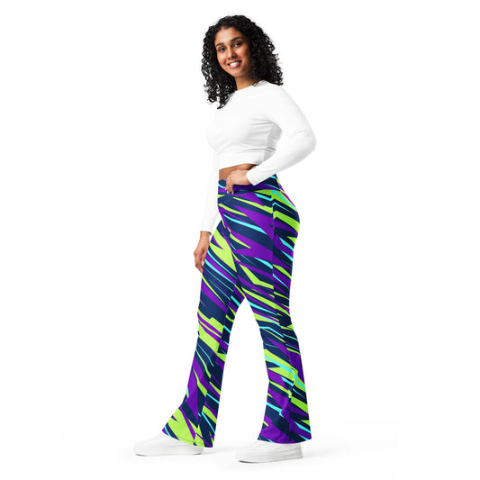 Neon Zebra Flare Leggings