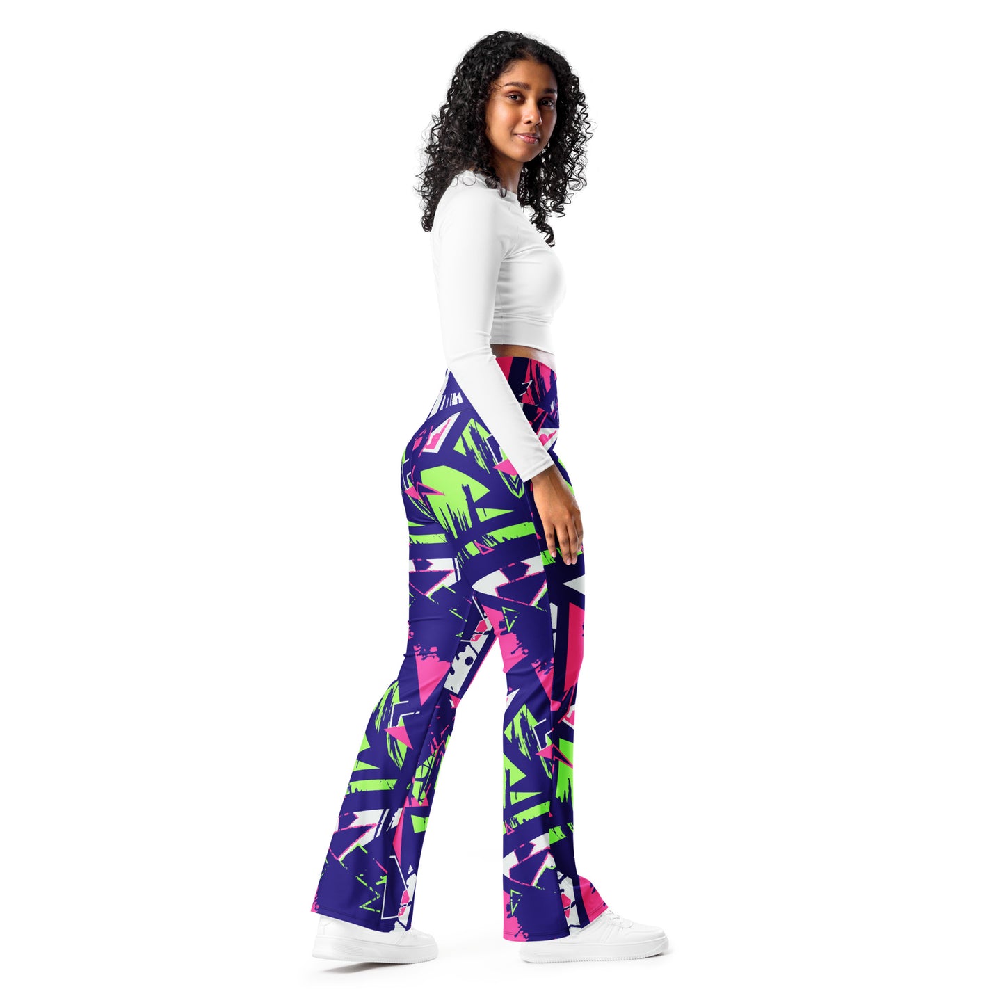 Retro Neon Flare Leggings