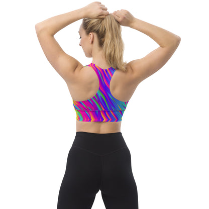 Rainbow Tiger Longline Sports Bra