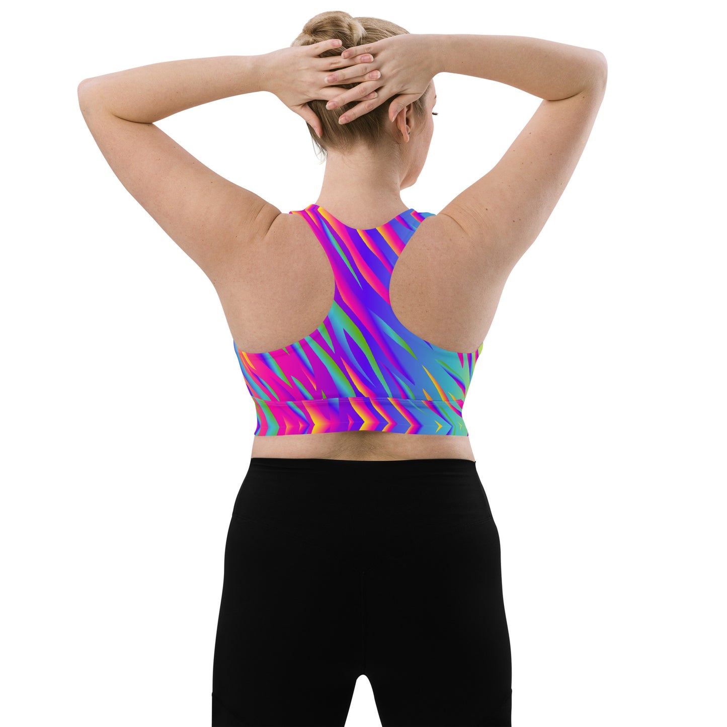 Rainbow Tiger Longline Sports Bra