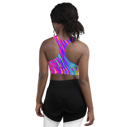 Rainbow Tiger Longline Sports Bra