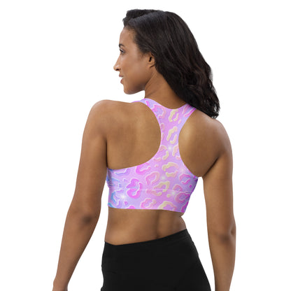 Cheetah Dazzle Longline Sports Bra