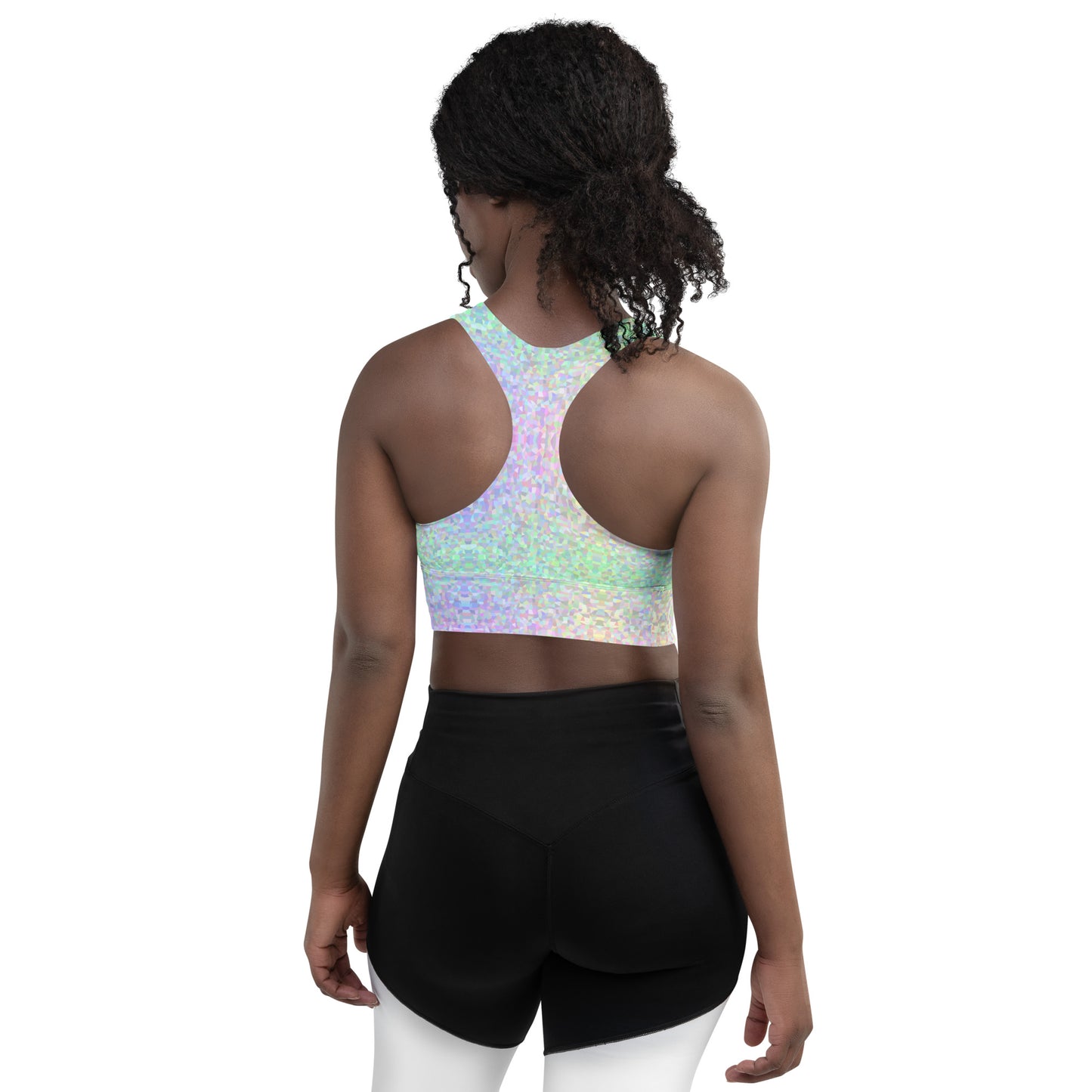 Mermaid Sparkle Longline Sports Bra