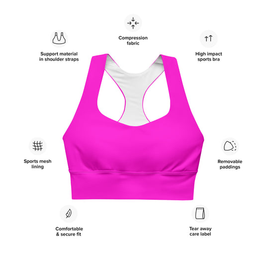 Everyday Bright Pink Longline Sports Bra