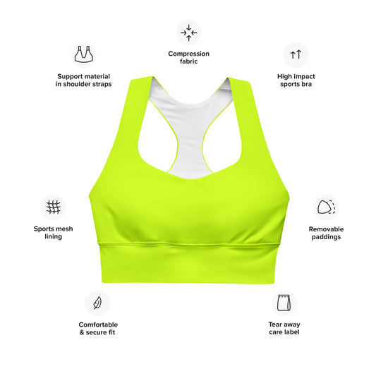 Everyday Neon Lime Longline Sports Bra