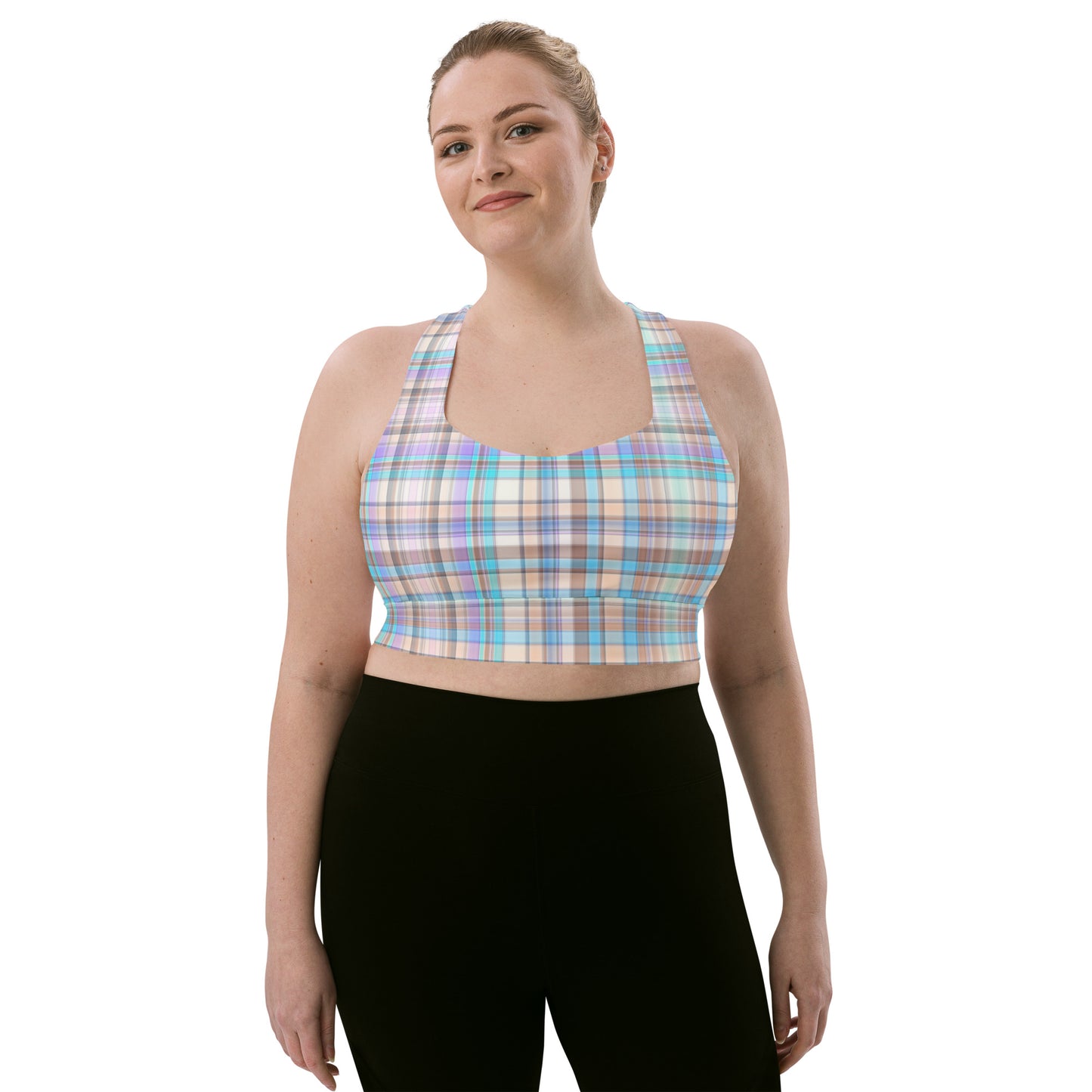 Everyday Plaid Longline Sports Bra