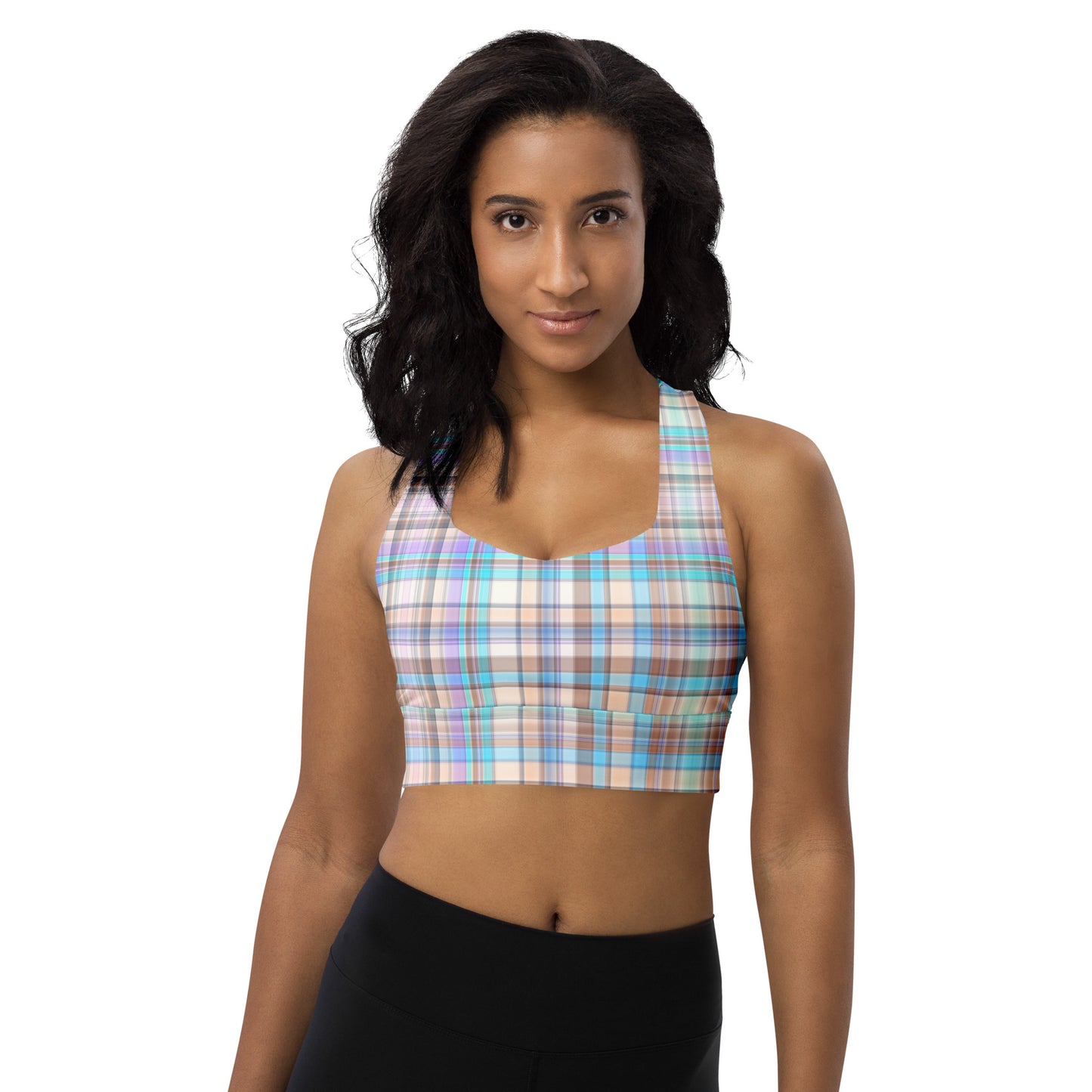 Everyday Plaid Longline Sports Bra