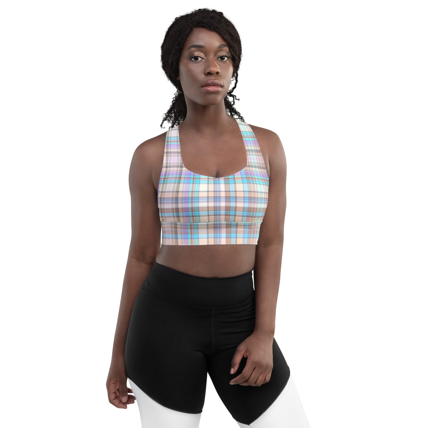 Everyday Plaid Longline Sports Bra