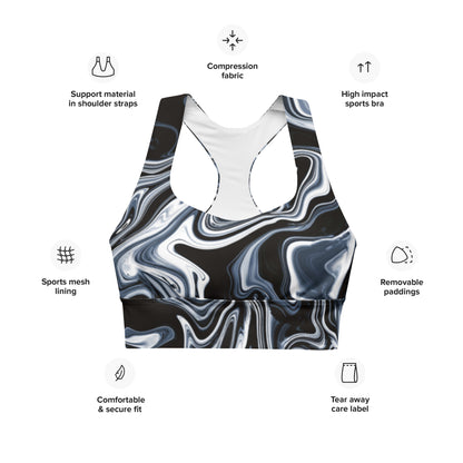 Everyday Liquid Metal Longline Sports Bra