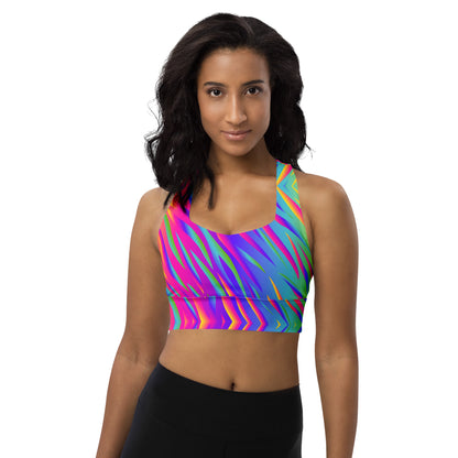 Rainbow Tiger Longline Sports Bra