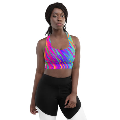 Rainbow Tiger Longline Sports Bra