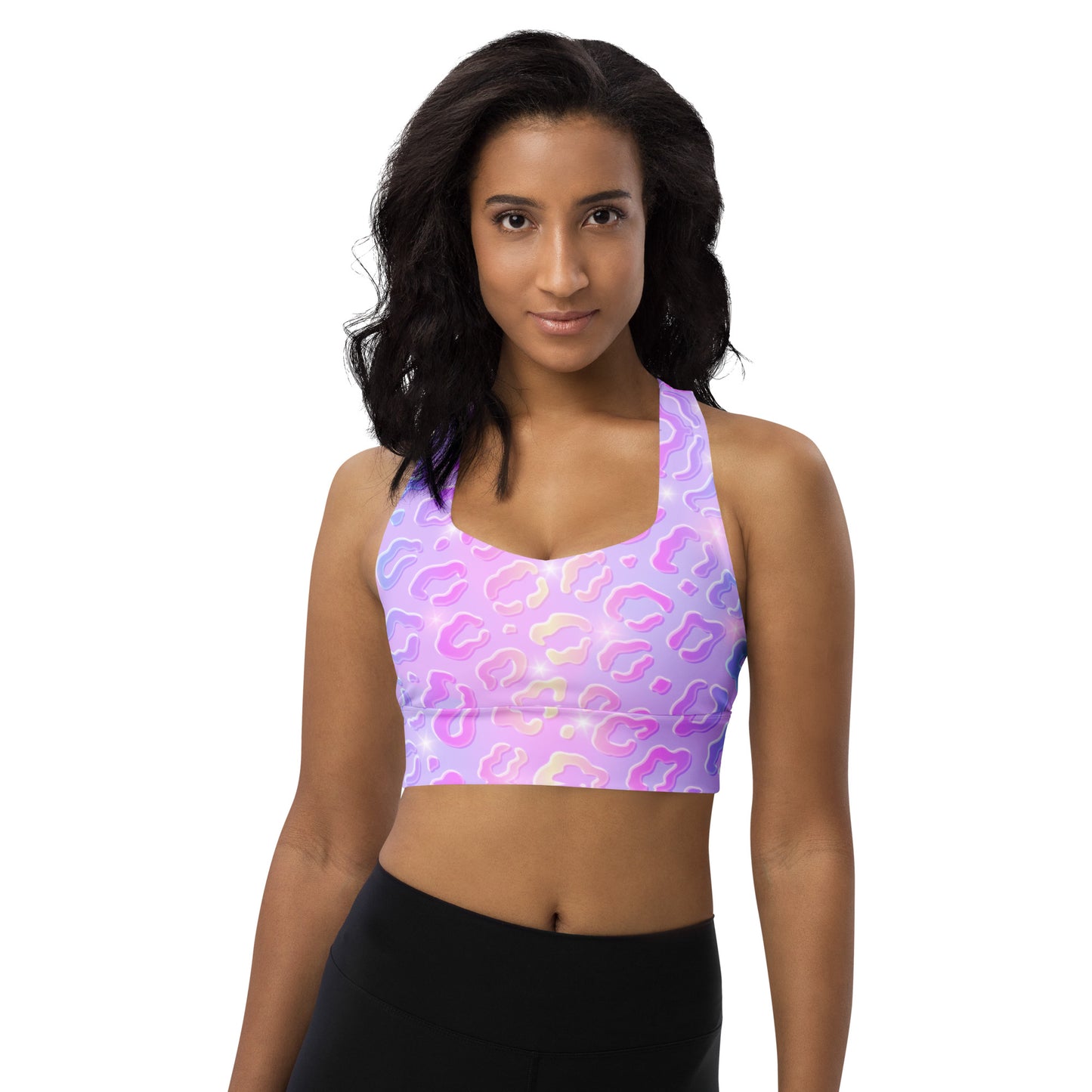 Cheetah Dazzle Longline Sports Bra