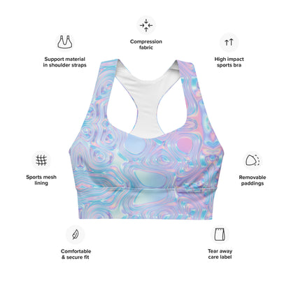 Holographic Hydro Longline Sports Bra