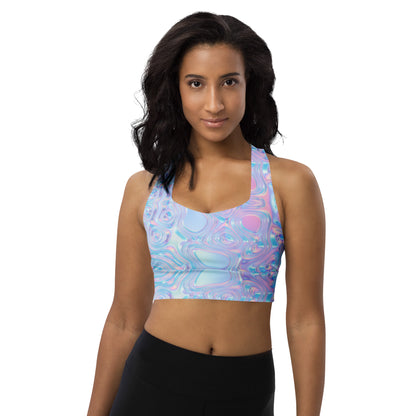 Holographic Hydro Longline Sports Bra