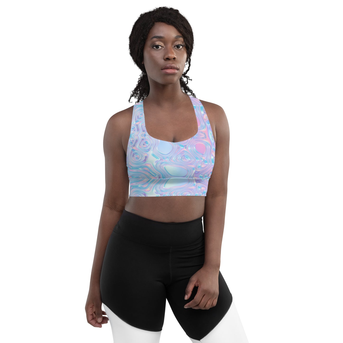 Holographic Hydro Longline Sports Bra