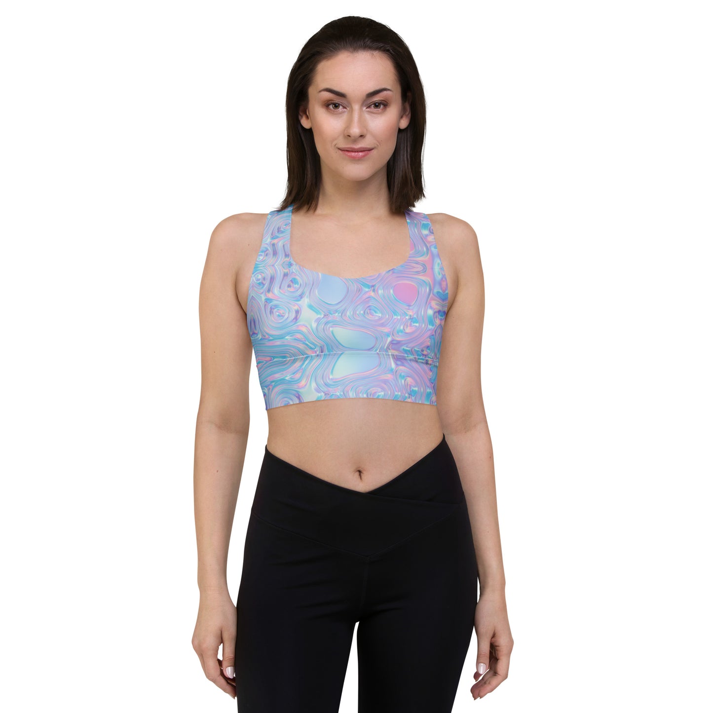 Holographic Hydro Longline Sports Bra