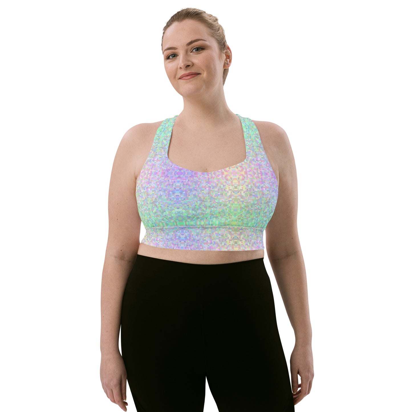 Mermaid Sparkle Longline Sports Bra