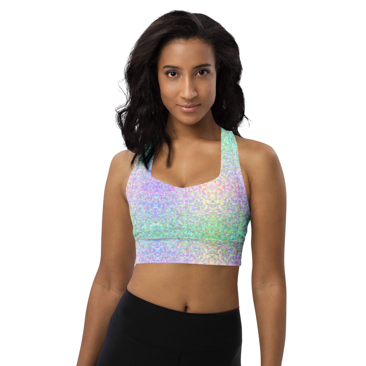 Mermaid Sparkle Longline Sports Bra