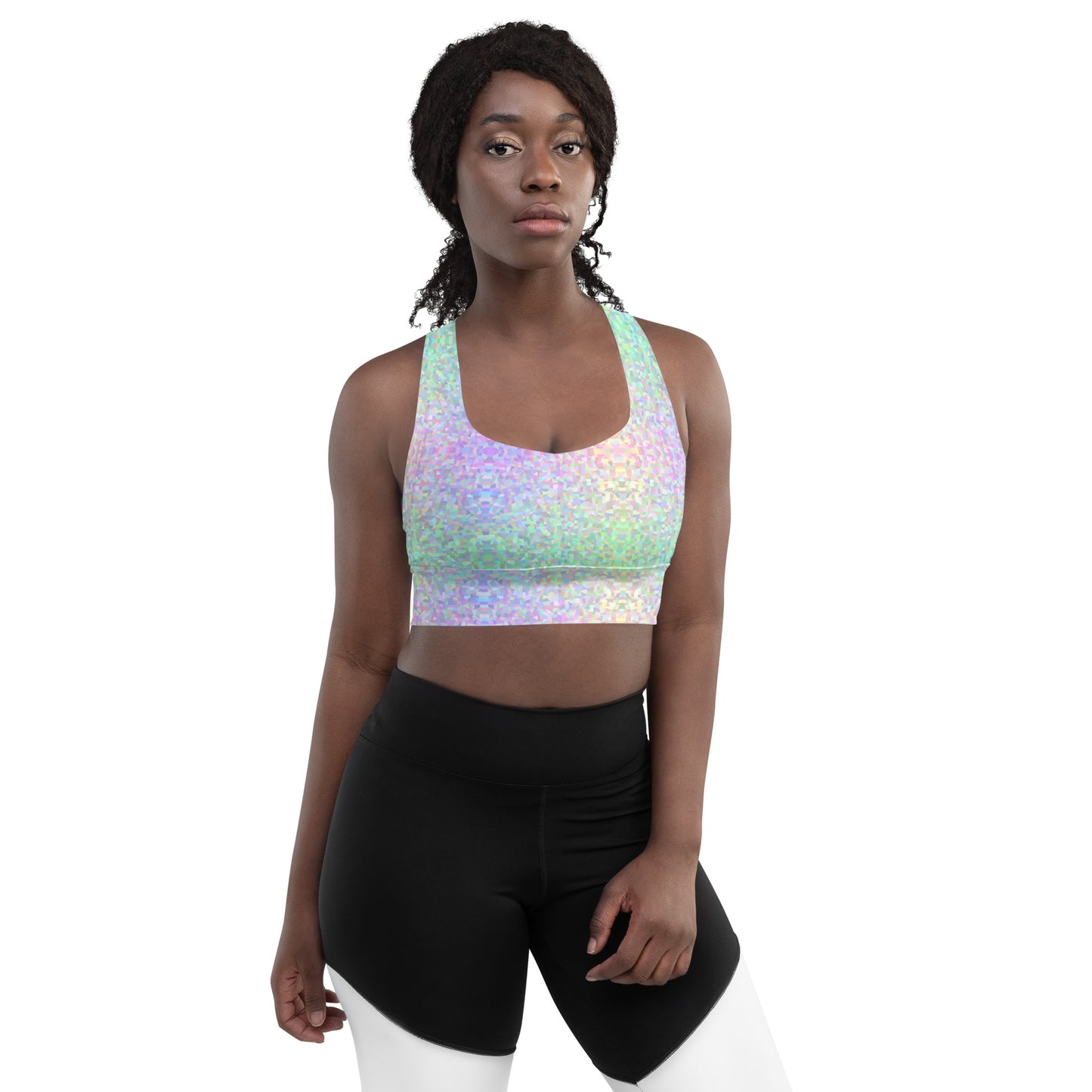 Mermaid Sparkle Longline Sports Bra